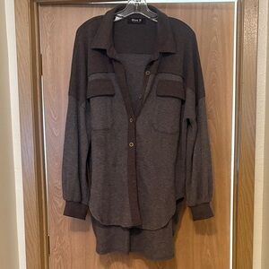 Chic Brown Button Down Shirt Excellent!! Size L